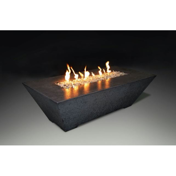 Grand Canyon Olympus Rectangular GFRC Fire Pit Table in Black