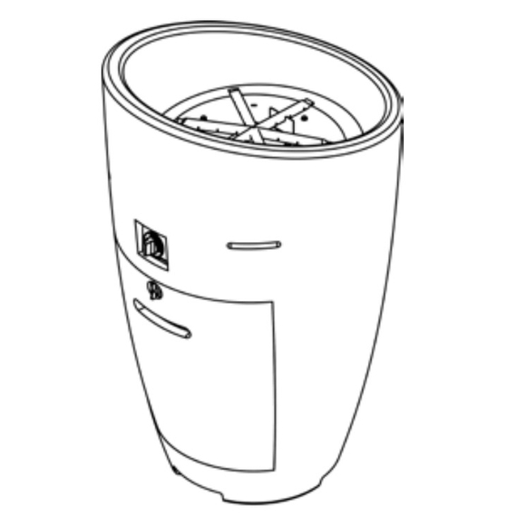 American Fyre Designs 37" Tall Eclipse Fire Urn With Tank Access Door | 520-11-M2C Drawing