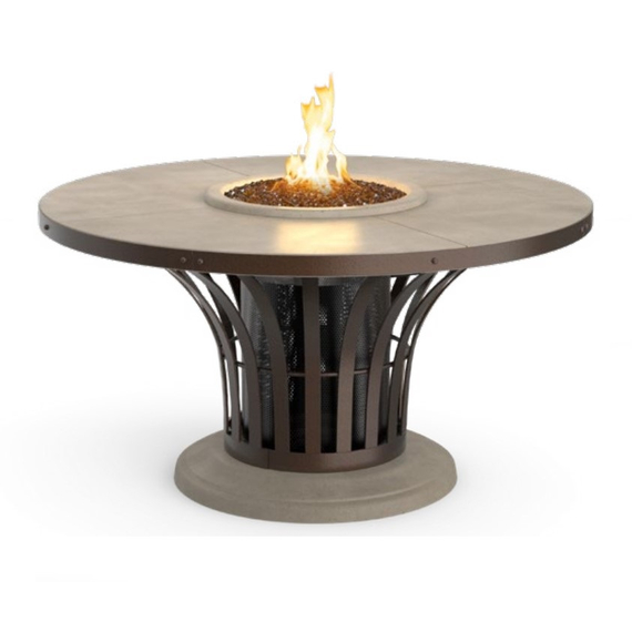 American Fyre Designs 54” Fiesta Fire Table Dining Height Manual Flame Sensing | 775-11-M2C