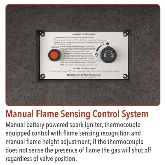 American Fyre Designs 40" Marseille Fire Bowl Manual Flame Sensing | 752-11-M6C Description