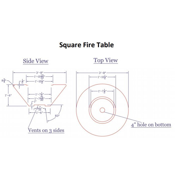 Olympus Round GFRC Fire Pit Table