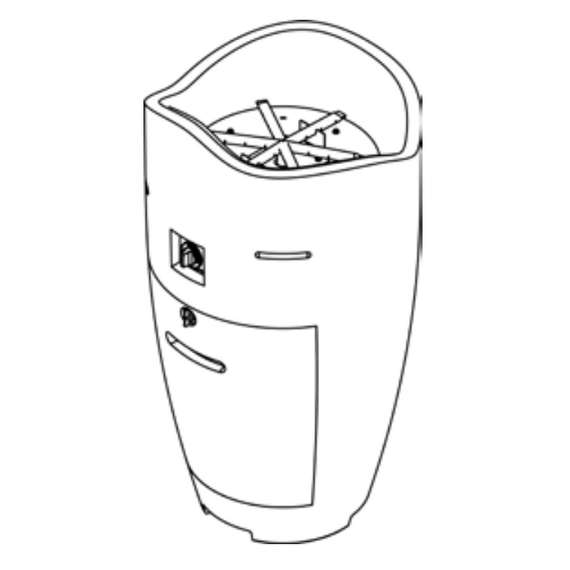 American Fyre Designs 37" Tall Wave Fire Urn With Tank Access Door | 530-11-M2C Drawing