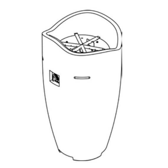 American Fyre Designs 37" Tall Wave Fire Urn Without Tank Access Door | 530-10-M2NC Drawing
