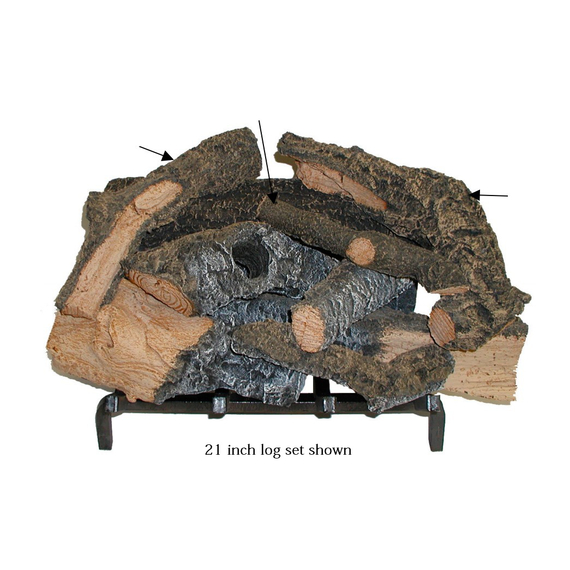 21 inch Rustic Timbers Gas Log Set