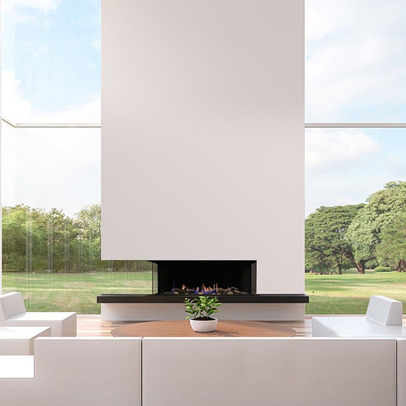Sierra Flame Toscana 38" 3-Sided Peninsula Fireplace Installed