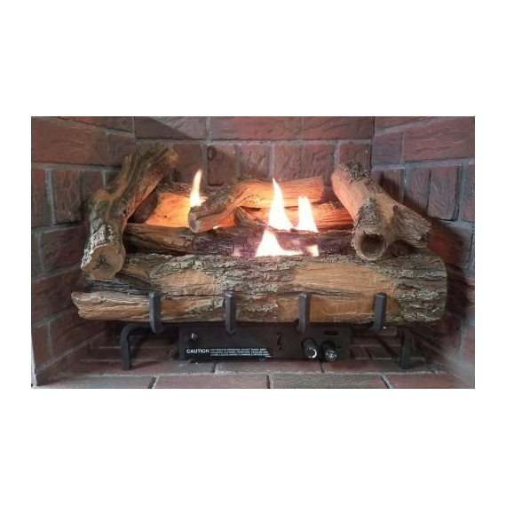 Everwarm Low Country Timber Vent-Free Gas Log Set with Burner