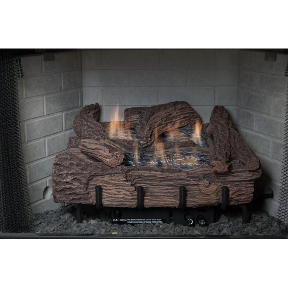 Everwarm Palmetto Oak with Vent Free Burner Gas Log Set