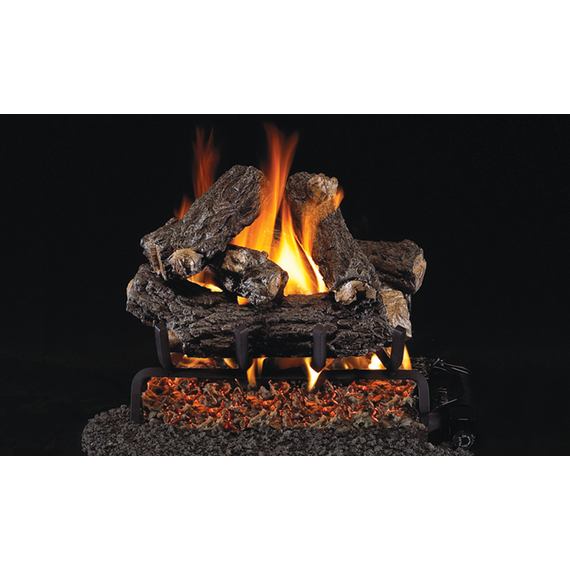 Real Fyre Rustic Oak Designer Plus Vented Log Set with G4 Burner Kit