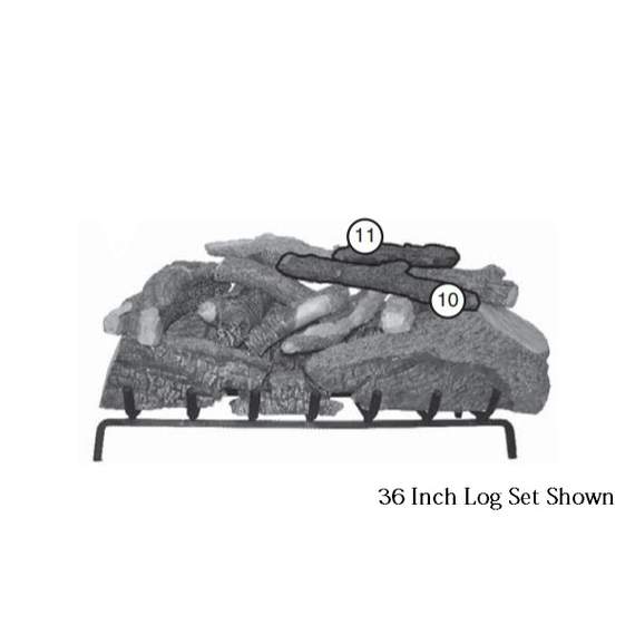 36 Inch Charred Majestic Oak Log Set