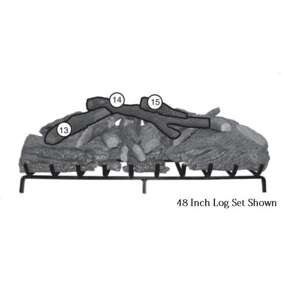 48 Inch Charred Majestic Oak Log Set