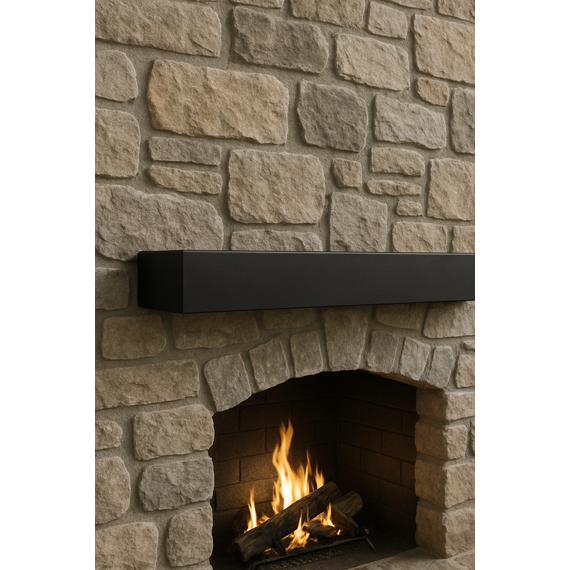 Powder Coat Steel Mantel Shelf By Design Specialties beautifully angled
