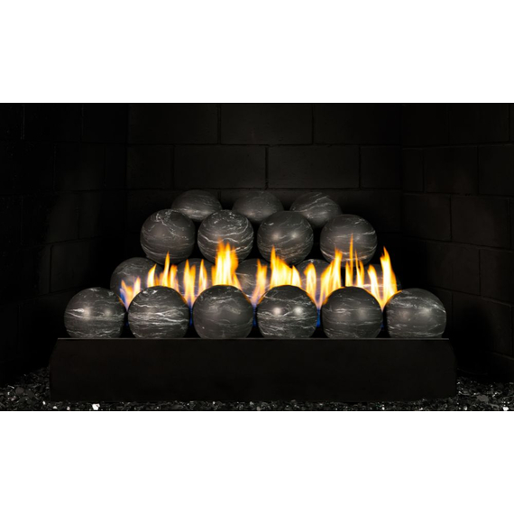 Real Fyre 4” Nero Marquina Fyre Spheres with G23 Burner System