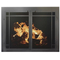 Artisan Style Cabinet Elegant Masonry Fireplace Door In Stain Black