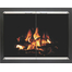 Inline Fireplace Door Black With Brushed Nickel Doors