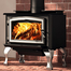 1700 Wood Stove with Brushed Nickel Highlights