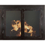 Classic Cabinet Style Masonry Fireplace Door In Black Copper Hammered Finish