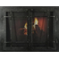 Classic Cabinet Mission Style Masonry Fireplace Door In Black Hammered Finish