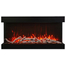 50 Inch Tru-View XL Deep Smart Electric Fireplace Indoor/Outdoor Smart Electric Fireplace Fire & Ice Flame Yellow With Birch Log