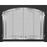 Cascadian Arch Conversion Fireplace Door with Matte Black Frame and Arched Door & Window Pane in Plated Brushed Nickel