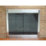 Brushed Nickel Fireview Masonry Fireplace Door, Tracked BiFold with Smoked Tempered Glass