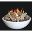 White With Black Wash Firebowl With Optional Driftwood Logs And Optional Lava Rock
