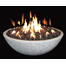 White With Black Wash Firebowl With Lava Rock