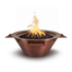30 Inch Cadiz 4 Way Hammered Copper Fire and Water Bowl