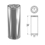 DuraPlus Stainless Steel Chimney Pipe Size is indicated on the Image
