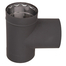 VDB06T - 6" Ventis Double-Wall Black Stove Pipe 430 Inner, Tee With Cap