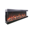 Right view of 40 Inch Tru-View XT XL Smart Electric Fireplace with Oak log Set in orange flames