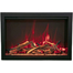 Traditional Bespoke Electric Fireplace with Driftwood Log Set in red flames