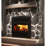 Valcourt LaFayette II Wood Fireplace with Black Door Overlay and Arabesque Style Faceplate Louver