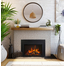 Traditional Smart Electric Fireplace in 3-Sided Trim with Rustic Log Set