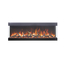 45 Inch Tru-View Bespoke Electric Fireplace with Oak Log Set in yellow flames