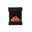 Cube 2025WM Smart Electric Fireplace with Birch Log Set in orange flames