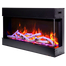 Left View of 30 Inch Tru-View Slim Smart Electric Fireplace with Birch Log Set