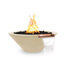 Cazo Round Concrete Fire and Water Bowl in Vanilla
