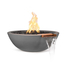 Sedona Round GFRC Concrete Fire and Water Bowl in Natural Gray