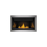 36 Inch Napoleon Ascent Linear Series-BL36NTE-1-Direct Vent Gas Fireplace with Blue Glass Embers and Silver Surround