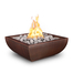 The Outdoor Plus Avalon Square Hammered Copper Fire Bowl