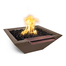 Maya Wide Spill Concrete Fire and Water Bowl in Chocolate