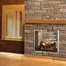 Outdoor Lifestyle Fortress 36" Indoor/Outdoor See-Through Gas Fireplace Shown With Herringbone Refractory