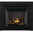 36 Inch Napoleon Altitude Series-A36-Direct Vent Gas Fireplace with Westminster Grey Standard Decorative Panels and Split Oak Log Set