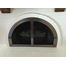 Full Arch Fireplace Door in Brushed Chrome