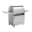 Blaze LTE Marine Grade 32" Gas Grills Freestanding with Spring Assisted Hood Back View with Cart