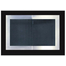 Portland Willamette Broadway Reveal Fireplace Door for masonry fireplaces, shown in Satin Black and Brushed Nickel