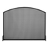 Traditional arch single panel fireplace screen in matte black