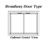 The Broadway Reveal masonry fireplace door cabinet style doors with center view glass panels