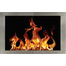 Portland Willamette Broadway Fireplace Door for masonry fireplaces with hidden main frame and Polished Nickel door frame