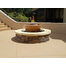California Fountain Fire and Water Bowl shown in tan with a custom basin